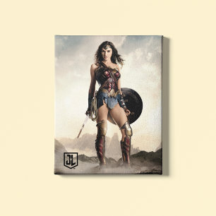 Justizielle Liga   Wonder Woman auf dem Schlachtfe Leinwanddruck