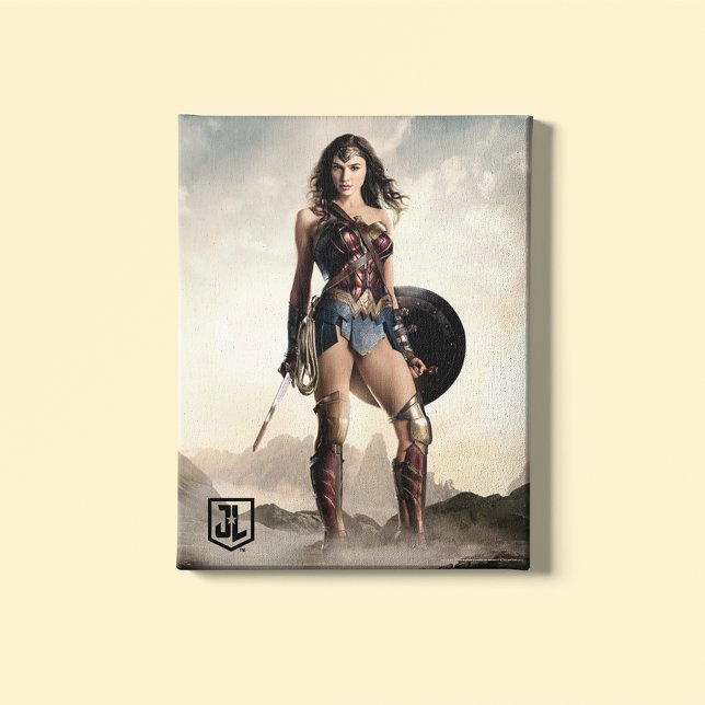 Justizielle Liga | Wonder Woman auf dem Schlachtfe Leinwanddruck (Von Creator hochgeladen)