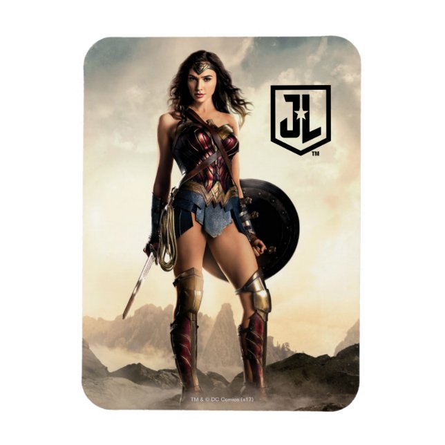 Justizielle Liga | Wonder Woman auf dem Schlachtfe Magnet (Vertikal)