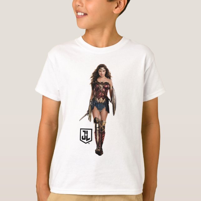 Justizielle Liga | Wonder Woman auf dem Schlachtfe T-Shirt (Vorderseite)