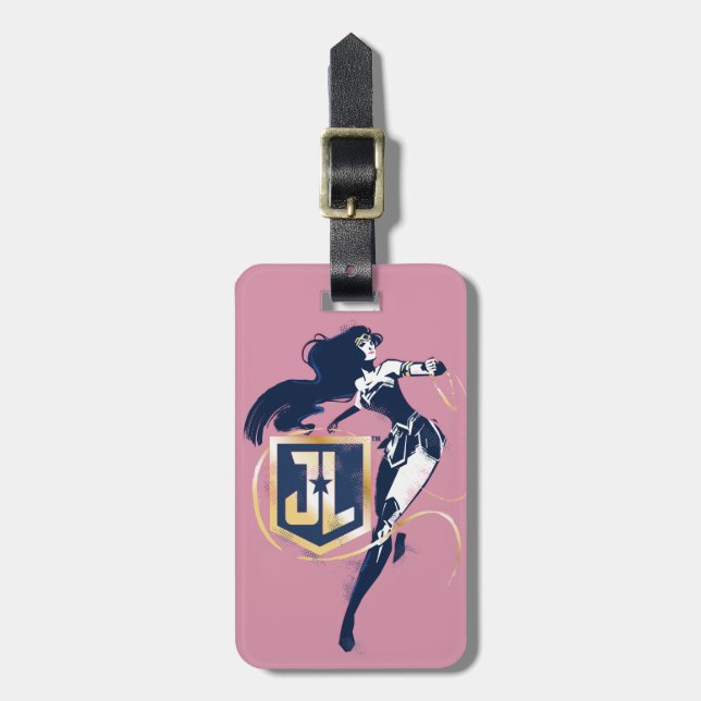 Justizielle Liga | Wonder Woman & JL Icon Pop Art Gepäckanhänger (Vorderseite vertikal)