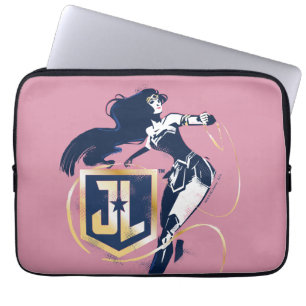 Justizielle Liga   Wonder Woman & JL Icon Pop Art Laptopschutzhülle