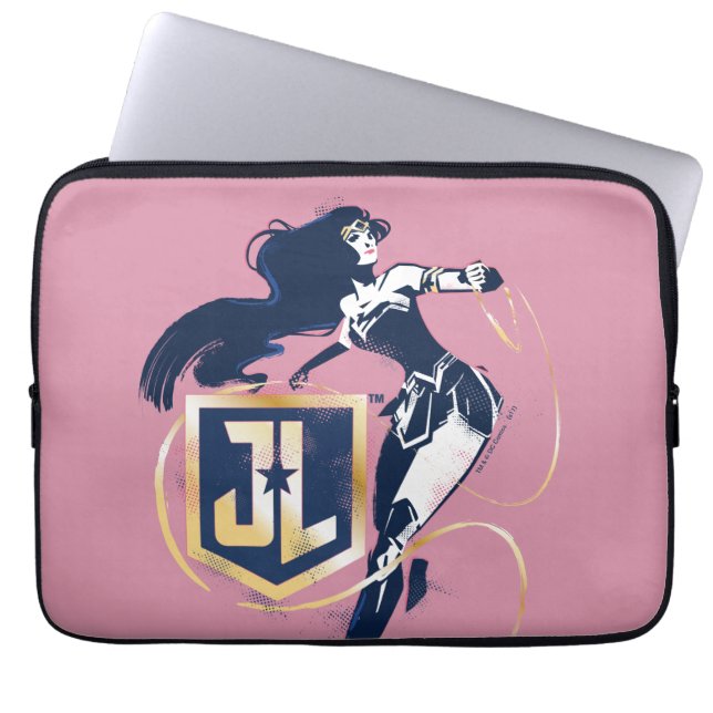 Justizielle Liga | Wonder Woman & JL Icon Pop Art Laptopschutzhülle (Vorderseite)