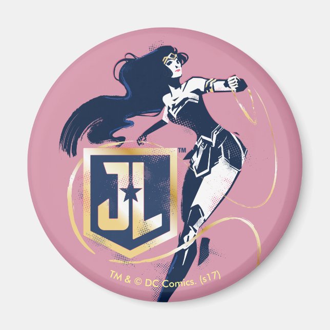 Justizielle Liga | Wonder Woman & JL Icon Pop Art Magnet (Vorne)