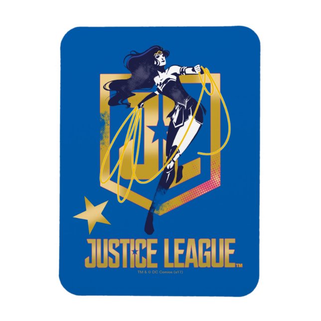 Justizielle Liga | Wonder Woman JL Logo Pop Art Magnet (Vertikal)