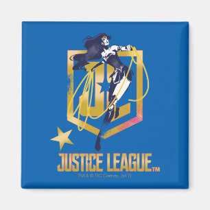 Justizielle Liga   Wonder Woman JL Logo Pop Art Magnet
