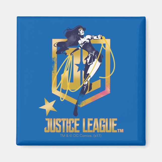 Justizielle Liga | Wonder Woman JL Logo Pop Art Magnet (Vorne)