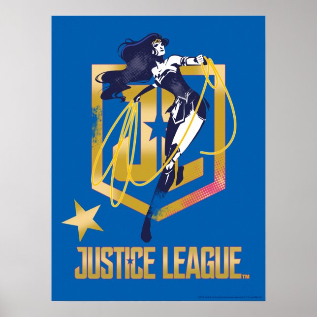 Justizielle Liga | Wonder Woman JL Logo Pop Art Poster (Vorne)