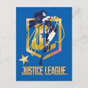 Justizielle Liga   Wonder Woman JL Logo Pop Art Postkarte