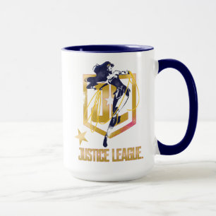 Justizielle Liga Wonder Woman JL Logo Pop Art Tasse