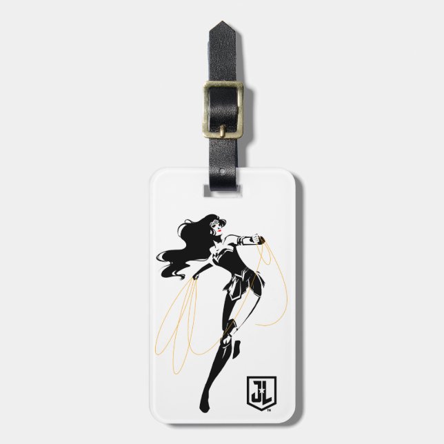 Justizielle Liga | Wonder Woman mit Lasso Pop Art Gepäckanhänger (Vorderseite vertikal)
