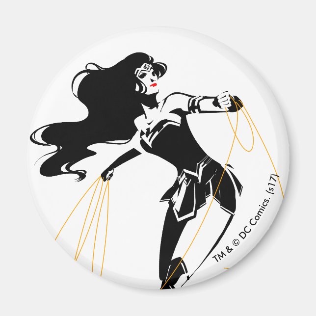 Justizielle Liga | Wonder Woman mit Lasso Pop Art Magnet (Vorne)