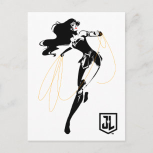 Justizielle Liga   Wonder Woman mit Lasso Pop Art Postkarte