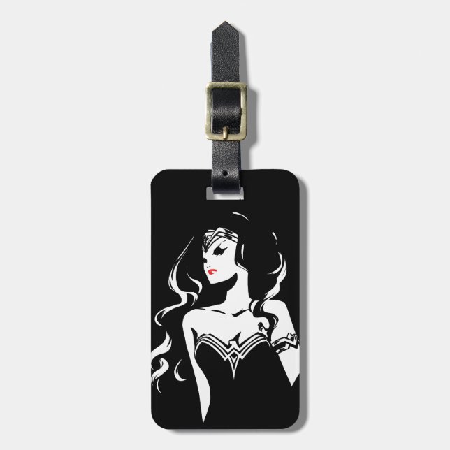 Justizielle Liga | Wonder Woman Noir Pop Art Gepäckanhänger (Vorderseite vertikal)