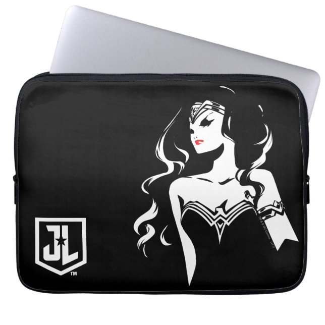 Justizielle Liga | Wonder Woman Noir Pop Art Laptopschutzhülle (Vorderseite)