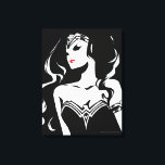 Justizielle Liga | Wonder Woman Noir Pop Art Leinwanddruck<br><div class="desc">Karo aus diesem schwarz-weiß stilisierten zeichn der Wonder Woman der Gerechtigkeitsliga. Diese noir inspirierte Pop-Kunst hat einen roten Farbfleck für ihren Lippenstift.</div>