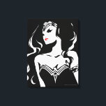 Justizielle Liga | Wonder Woman Noir Pop Art Leinwanddruck<br><div class="desc">Karo aus diesem schwarz-weiß stilisierten zeichn der Wonder Woman der Gerechtigkeitsliga. Diese noir inspirierte Pop-Kunst hat einen roten Farbfleck für ihren Lippenstift.</div>