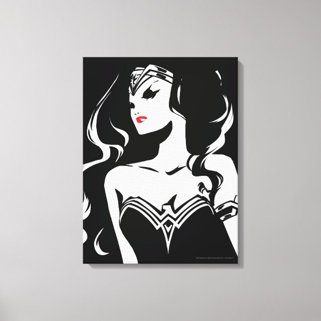 Justizielle Liga | Wonder Woman Noir Pop Art Leinwanddruck (Vorderseite)