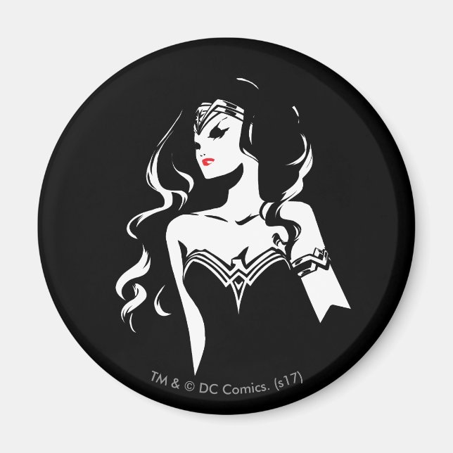 Justizielle Liga | Wonder Woman Noir Pop Art Magnet (Vorne)