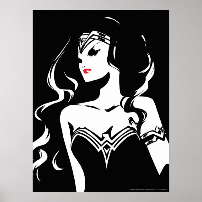 Justizielle Liga | Wonder Woman Noir Pop Art Poster (Vorne)
