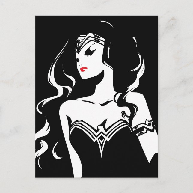 Justizielle Liga | Wonder Woman Noir Pop Art Postkarte (Vorderseite)