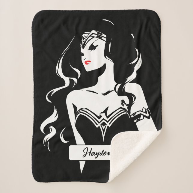Justizielle Liga | Wonder Woman Noir Pop Art Sherpadecke (Vorderseite)