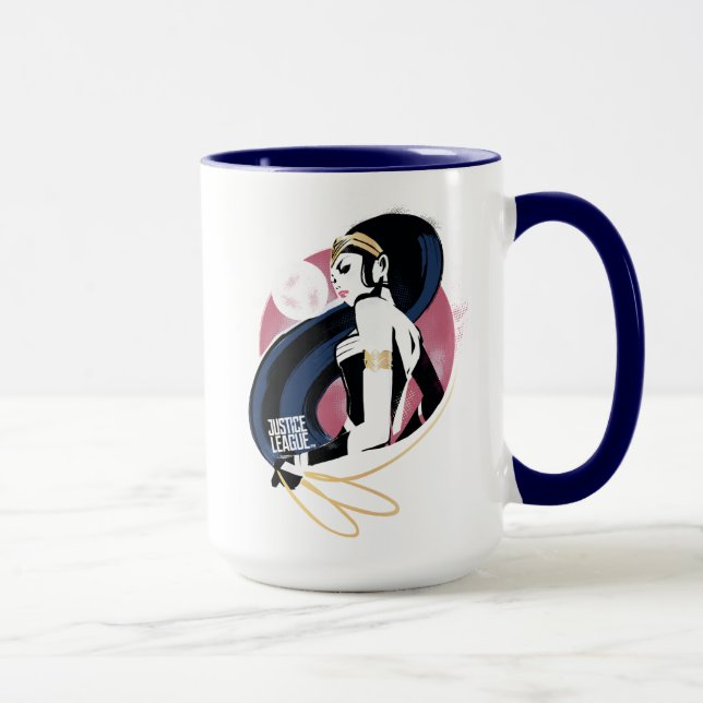 Justizielle Liga | Wonder Woman Profile Pop Art Tasse (Rechts)