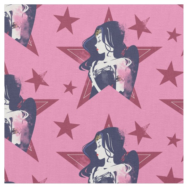 Justizielle Liga | Wonder Woman & Stars Pop Kunst  Stoff (Nahaufnahme)