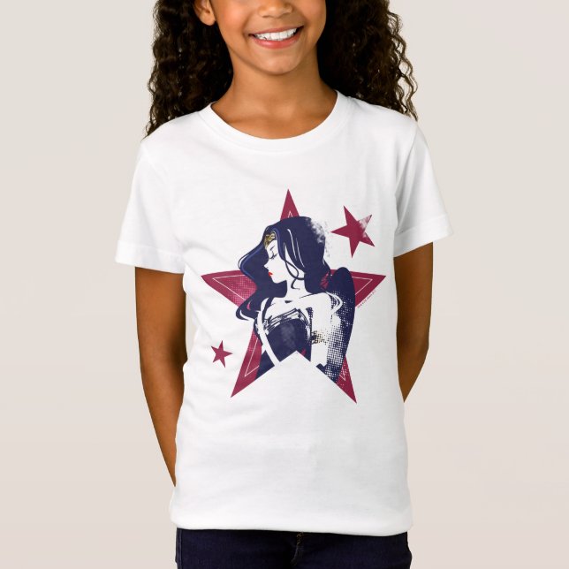Justizielle Liga | Wonder Woman & Stars Pop Kunst  T-Shirt (Vorderseite)