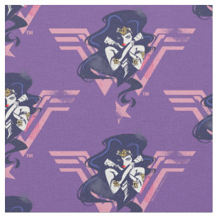 Justizielle Liga   Wonder Woman & Symbol Pop Art Stoff
