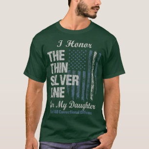 Justizielle Offiziertochter - dünne Silber Linie C T-Shirt
