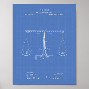 Justizskala 1885 Patentart - Blueprint Poster