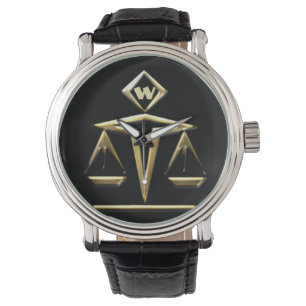 Justizskala - Mit Monogramm (v1) Armbanduhr