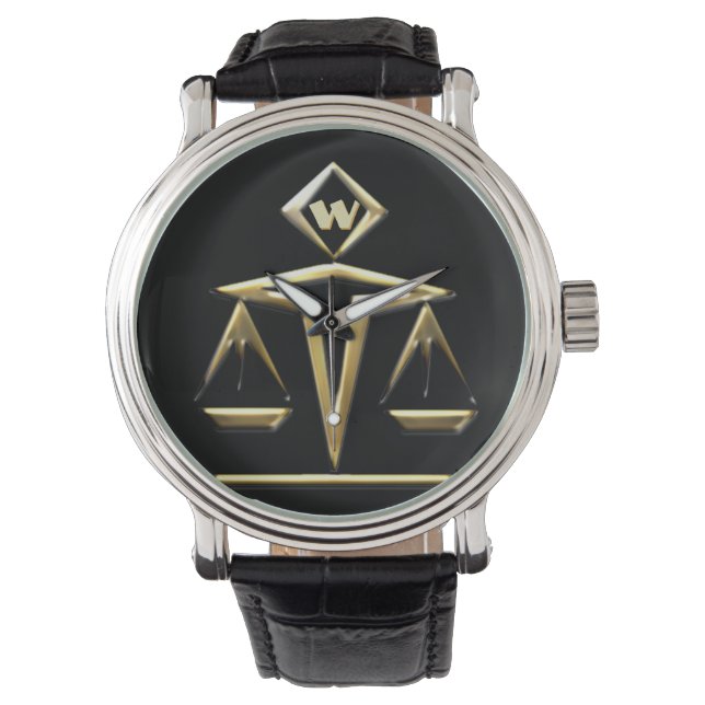 Justizskala - Mit Monogramm (v1) Armbanduhr (Vorderseite)