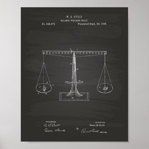 Justizwaage 1885 Patentkunst - Wandtafel Poster