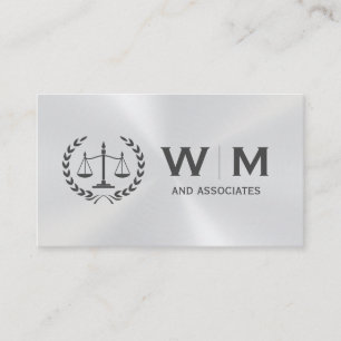 Justizwaage Monogramm Metallglanz Visitenkarte