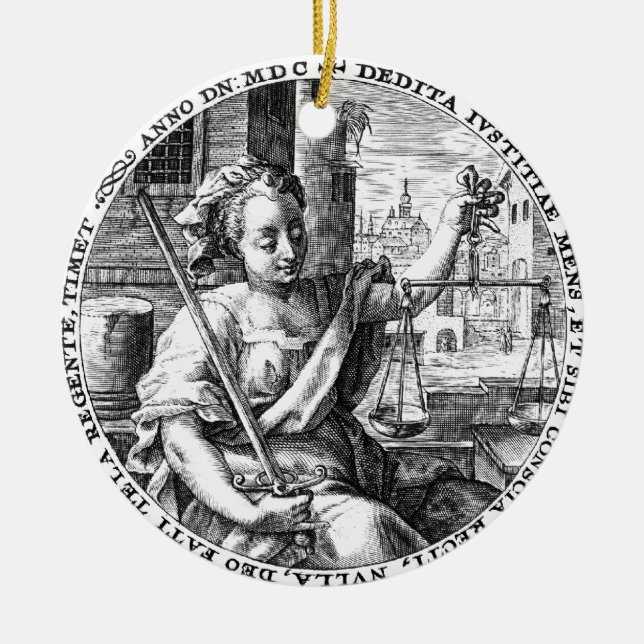 Justizwesen Keramik Ornament (Vorne)