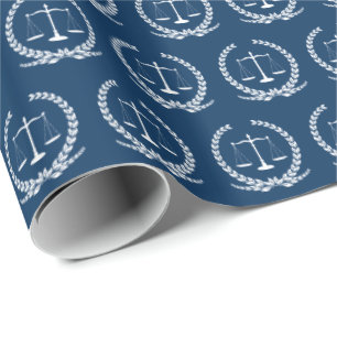 Justizwesen   Navy Wrapping Paper Geschenkpapier