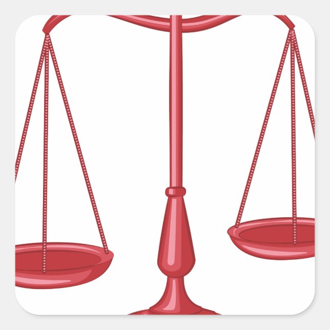 Justizwesen Quadratischer Aufkleber (Vorderseite)