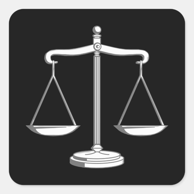 Justizwesen Quadratischer Aufkleber (Vorderseite)