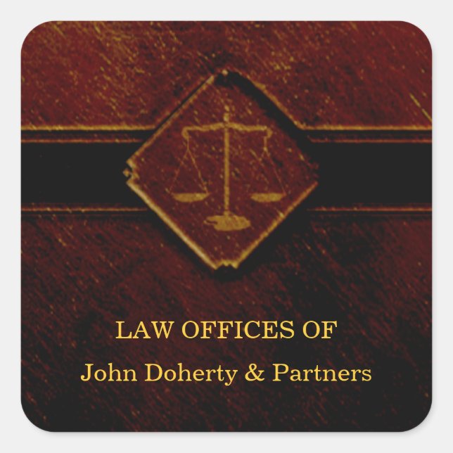 Justizwesen Quadratischer Aufkleber (Vorderseite)