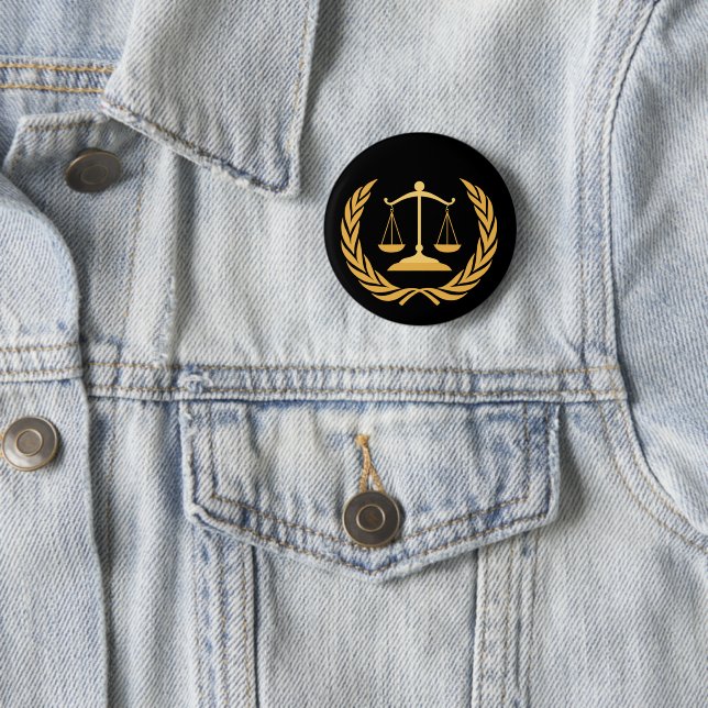 Justizwesen | Recht | Rechtsanwalt - Black & Gold  Button (Beispiel)