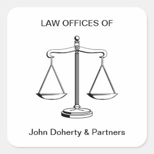 Justizwesen   Rechtsanwaltsbüro Quadratischer Aufkleber