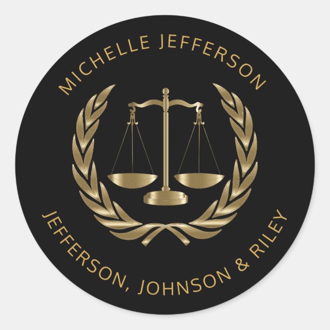 Justizwesen Runder Aufkleber (Vorderseite)