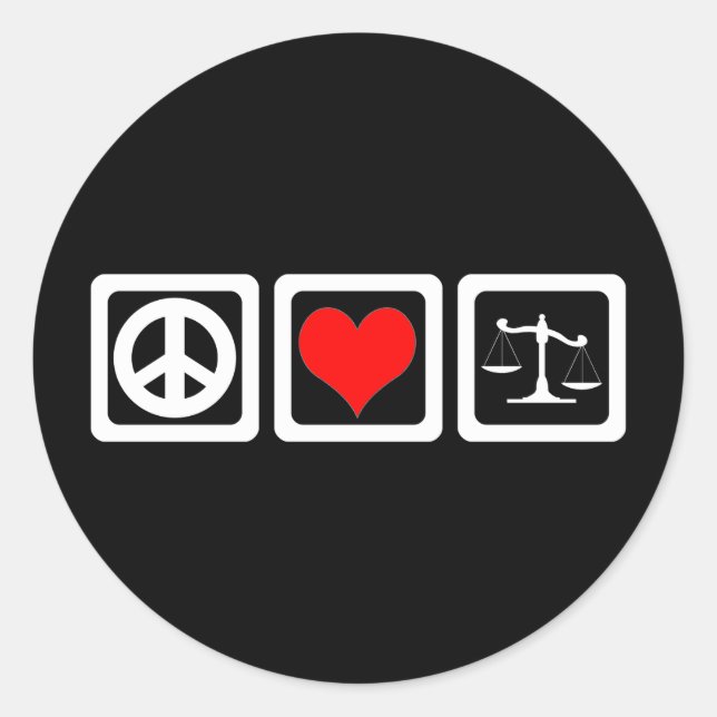 Justizwesen Runder Aufkleber (Vorderseite)