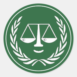 Justizwesen Runder Aufkleber