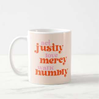 Justly, Liebe Gnade, Walk Humbly (Retro-Mod) Kaffeetasse