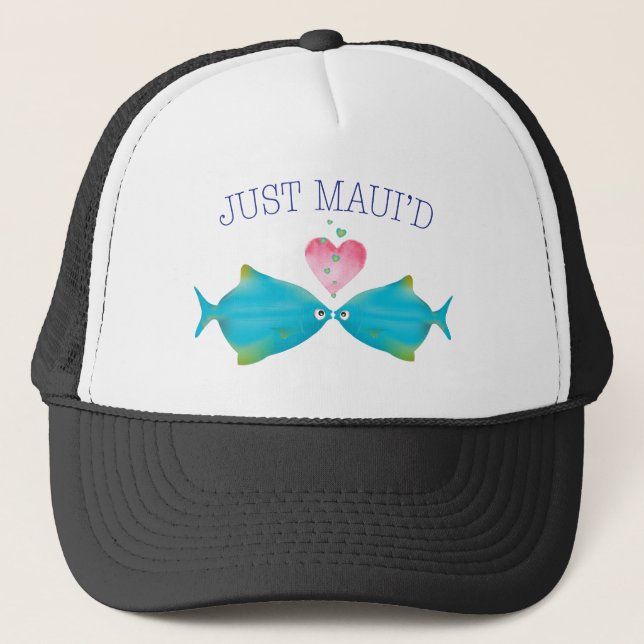 JustMauidBlueFish gerade Maui'd Truckerkappe (Vorderseite)