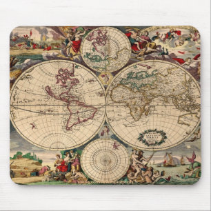 Justus Danckerts' Antike Weltkarte als Mousepad