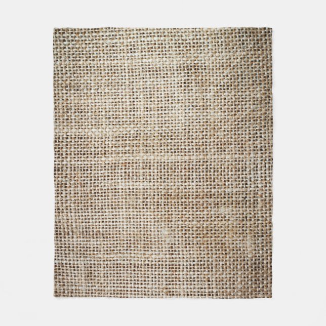 Jute-Hessian-Hintergrundtextur Fleecedecke (Vorderseite)